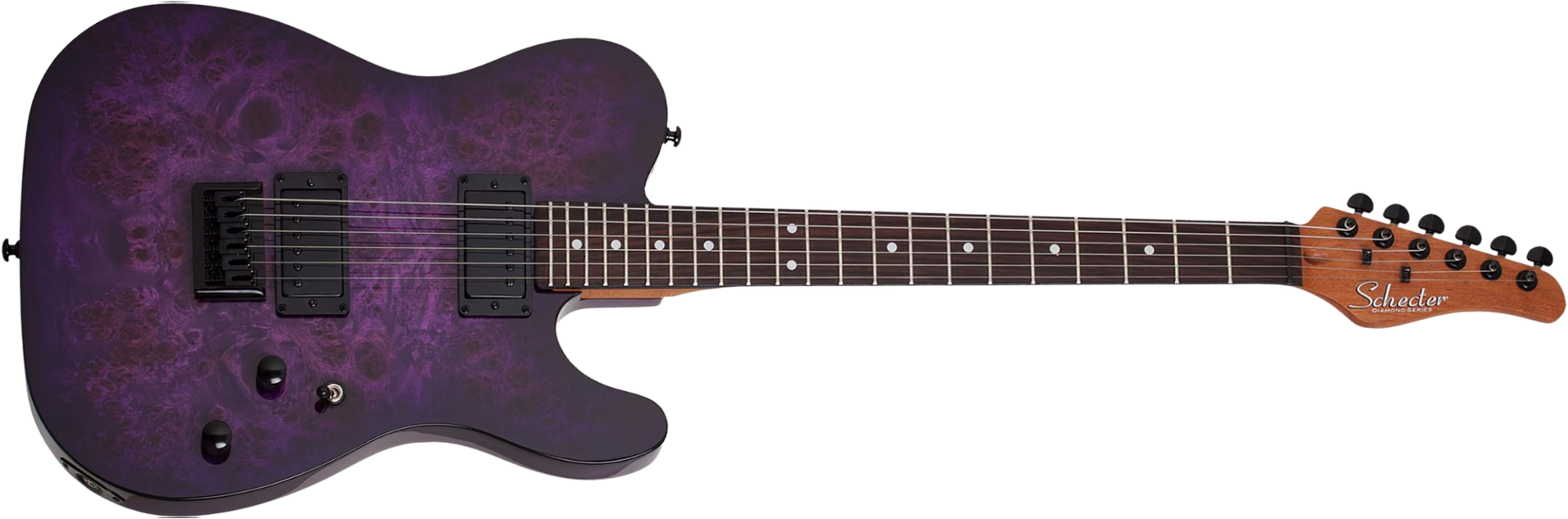 Schecter Pt Standard 2h Ht Rw - Purple Burst Burl - E-Gitarre in Teleform - Main picture