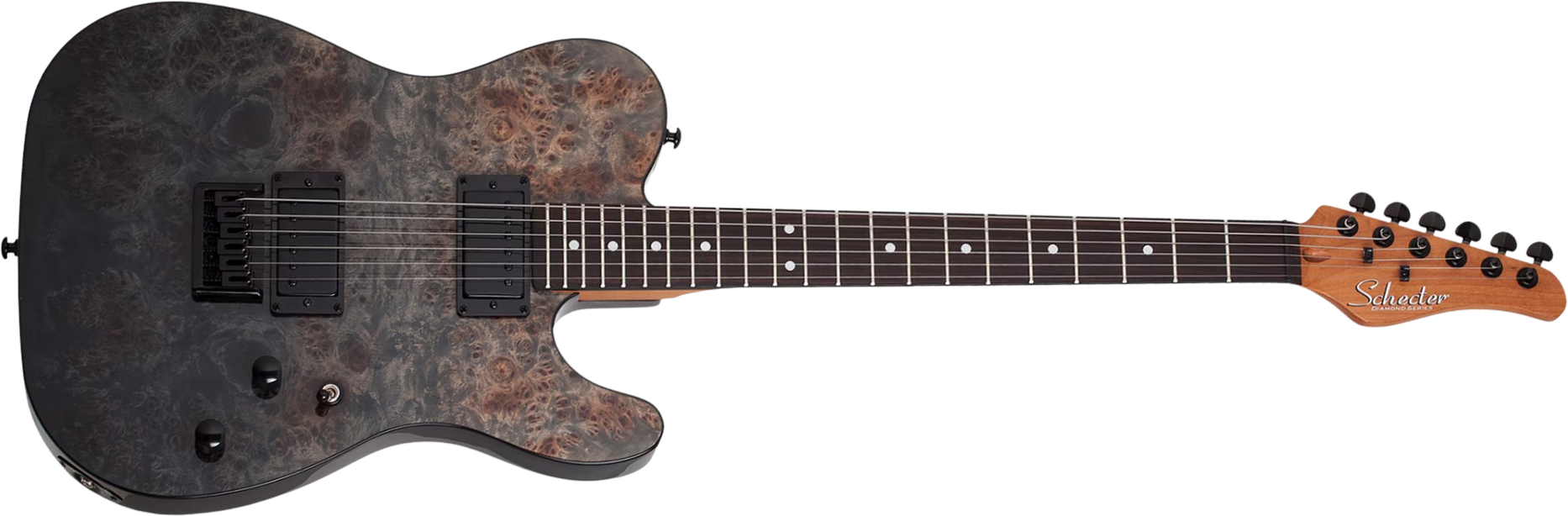 Schecter Pt Standard 2h Ht Rw - Black Fade Burst Burl - E-Gitarre in Teleform - Main picture
