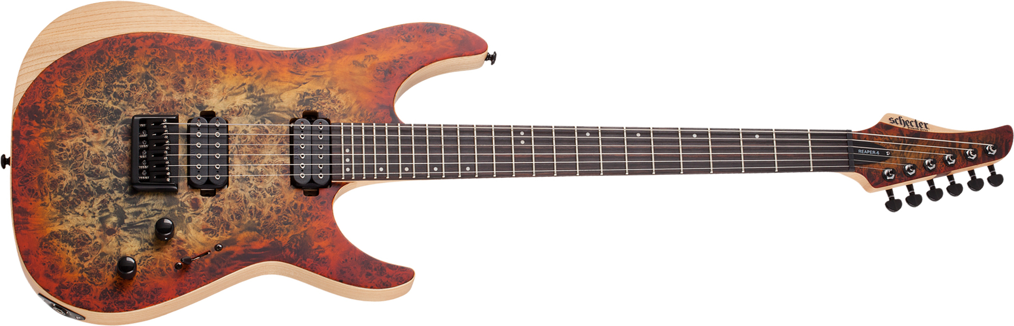Schecter Reaper-6 2h Ht Eb - Satin Inferno Burst - E-Gitarre in Str-Form - Main picture