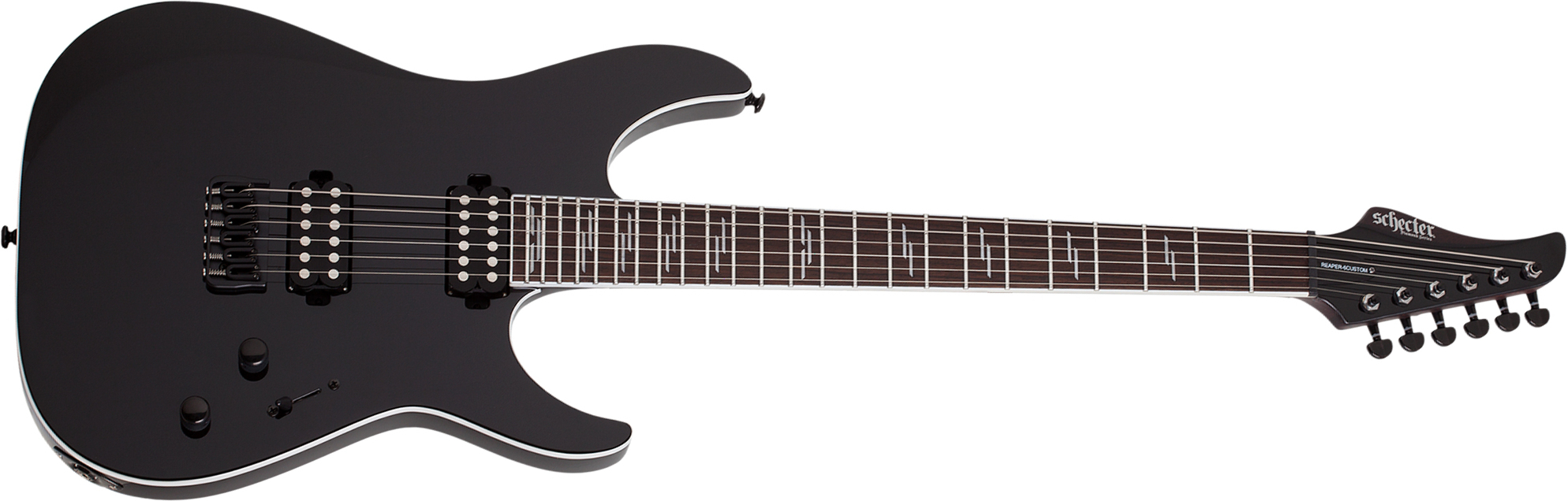 Schecter Reaper-6 Custom 2h Ht Eb - Black - E-Gitarre in Str-Form - Main picture