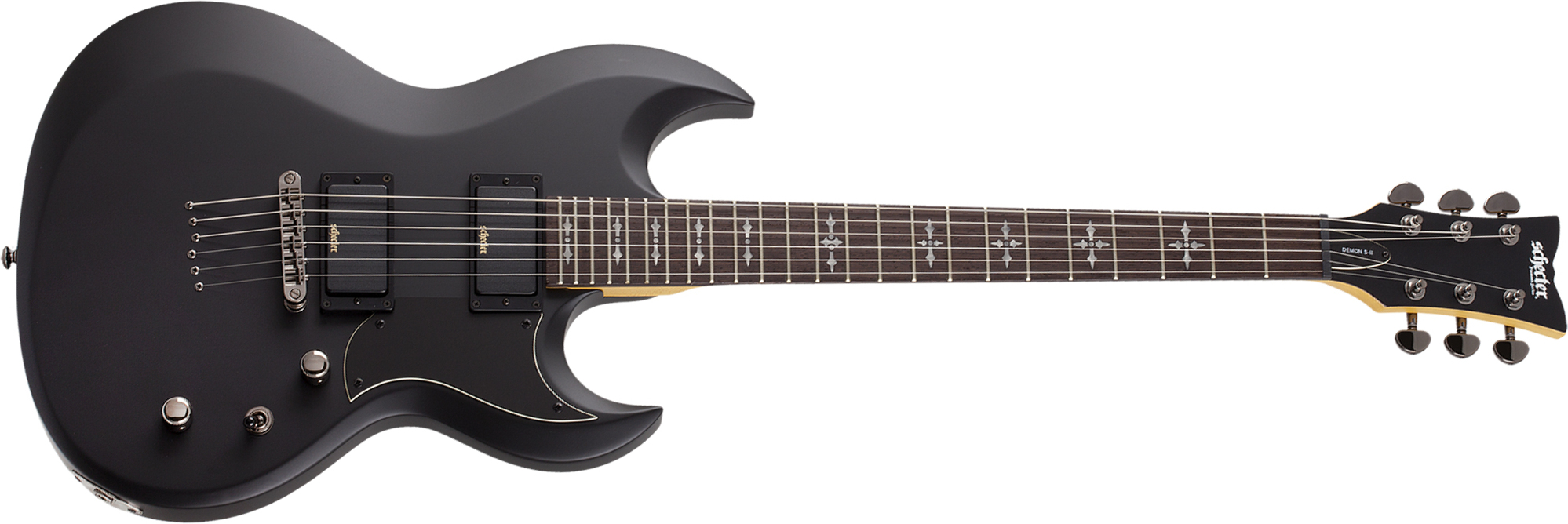 Schecter S-ii Demon 2h Ht Rw - Satin Black - E-Gitarre aus Metall - Main picture