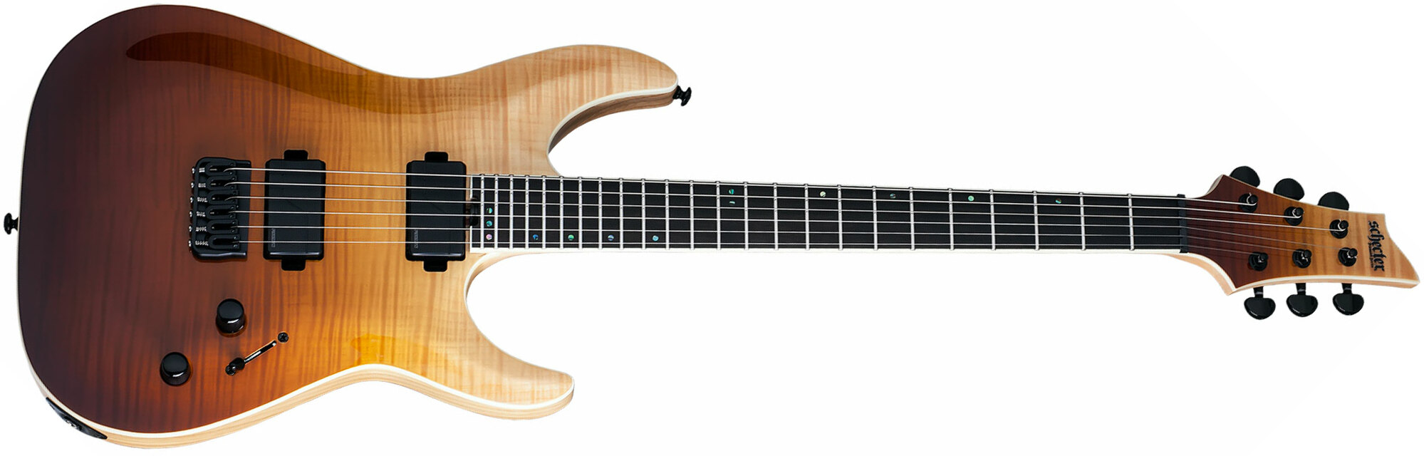 Schecter Sls Elite C-1 2h Fishman Fluence Modern Ht Eb - Antique Fade Burst - E-Gitarre in Str-Form - Main picture