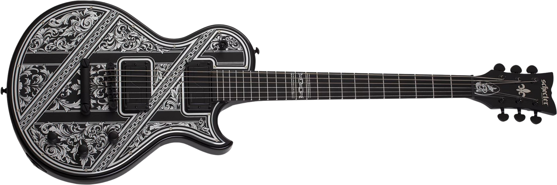 Schecter Solo Ii Pryzm Palladium 2h Fishman Fluence Modern Eb - Gloss Black - E-Gitarre aus Metall - Main picture