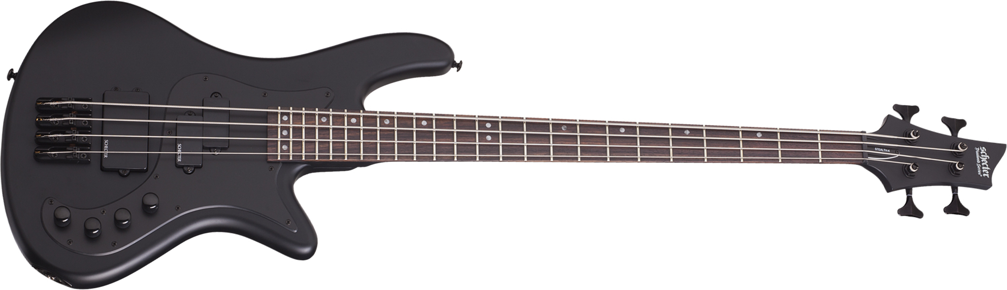 Schecter Stiletto Stealth 4c Active Rw - Satin Black - Solidbody E-bass - Main picture