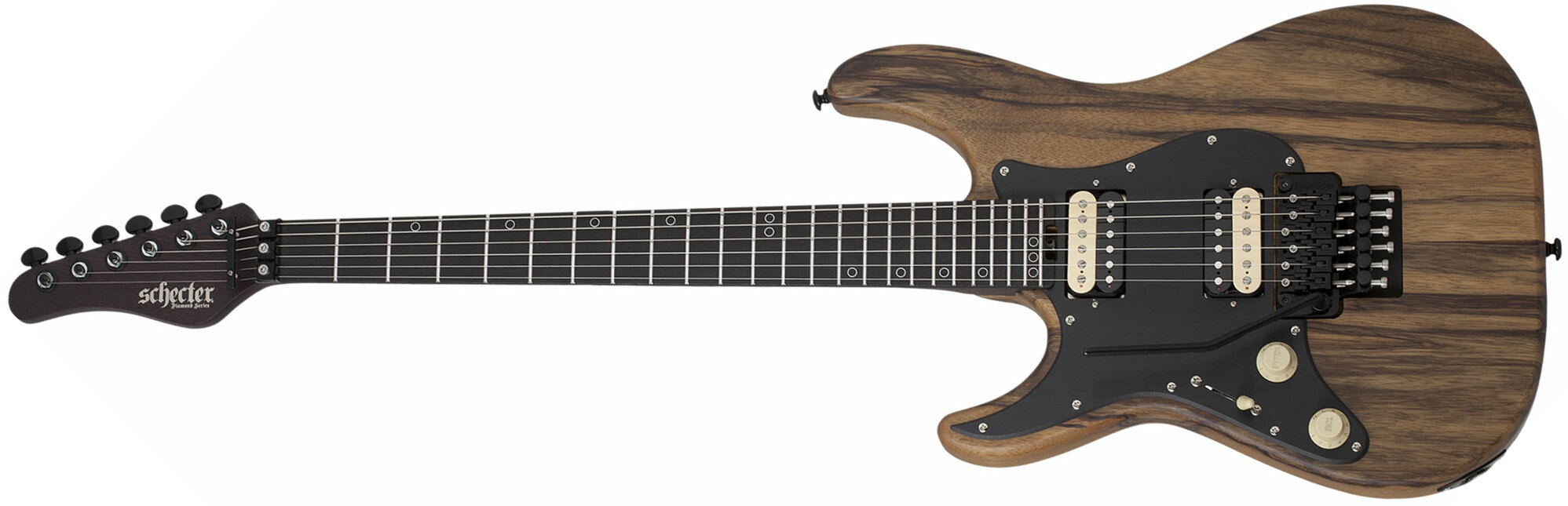 Schecter Sun Valley Super Shredder Exotic Black Limba Lh Gaucher 2h Fr Eb - Black Limba - E-Gitarre für Linkshänder - Main picture