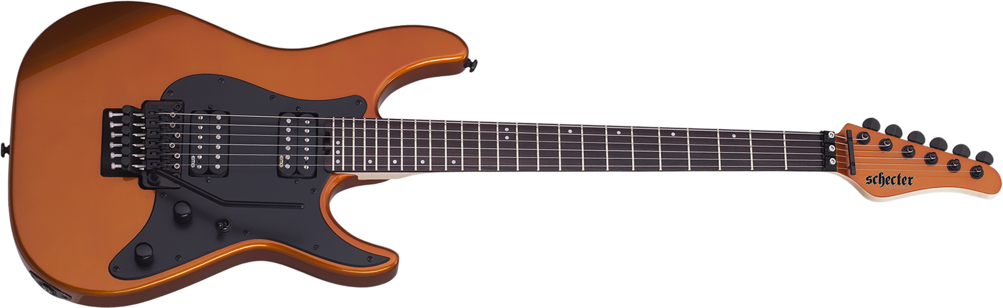 Schecter Sun Valley Super Shredder Fr 2h Emg Rw - Lambo Orange - E-Gitarre in Teleform - Main picture