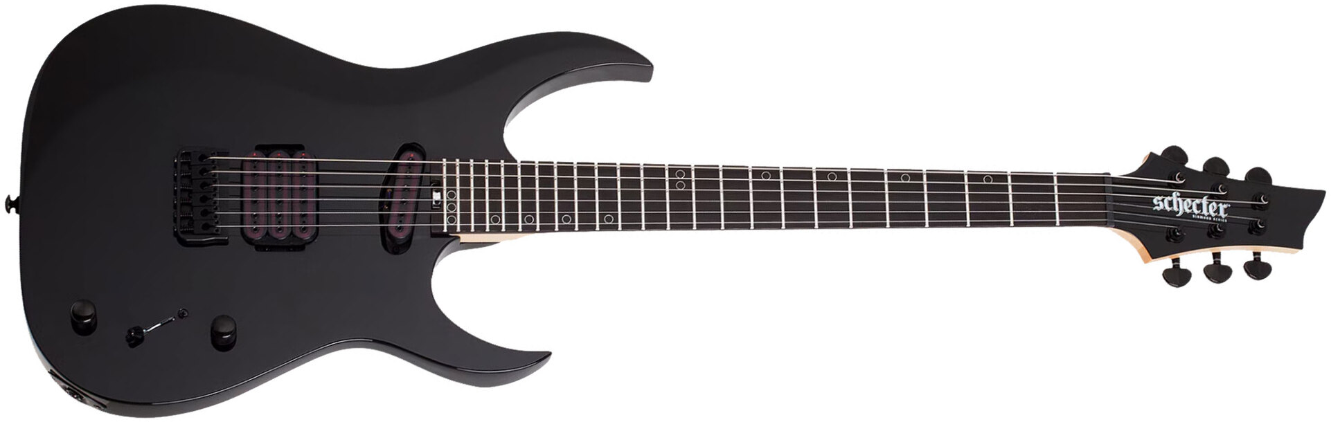 Schecter Sunset Triad 6 Tcs Ht Eb - Gloss Black - E-Gitarre aus Metall - Main picture