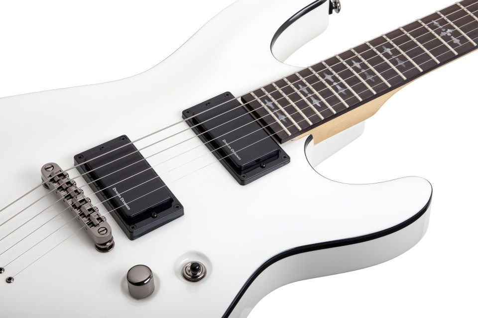 Schecter Demon-6 2h Ht Rw - Vintage White - E-Gitarre in Str-Form - Variation 2