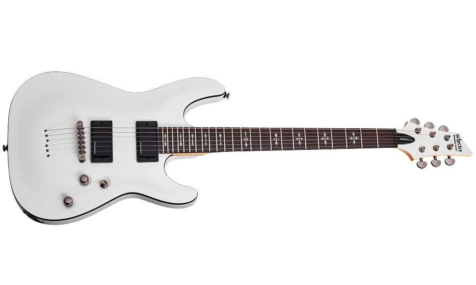 Schecter Demon-6 2h Ht Rw - Vintage White - E-Gitarre in Str-Form - Variation 1