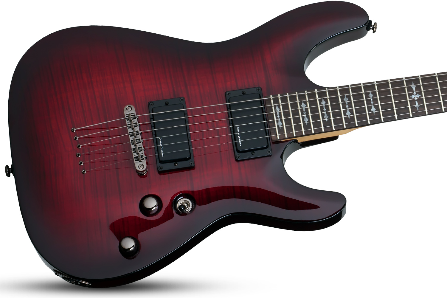 Schecter Demon-6 2h Ht Rw - Crimson Red Burst - E-Gitarre in Str-Form - Variation 1