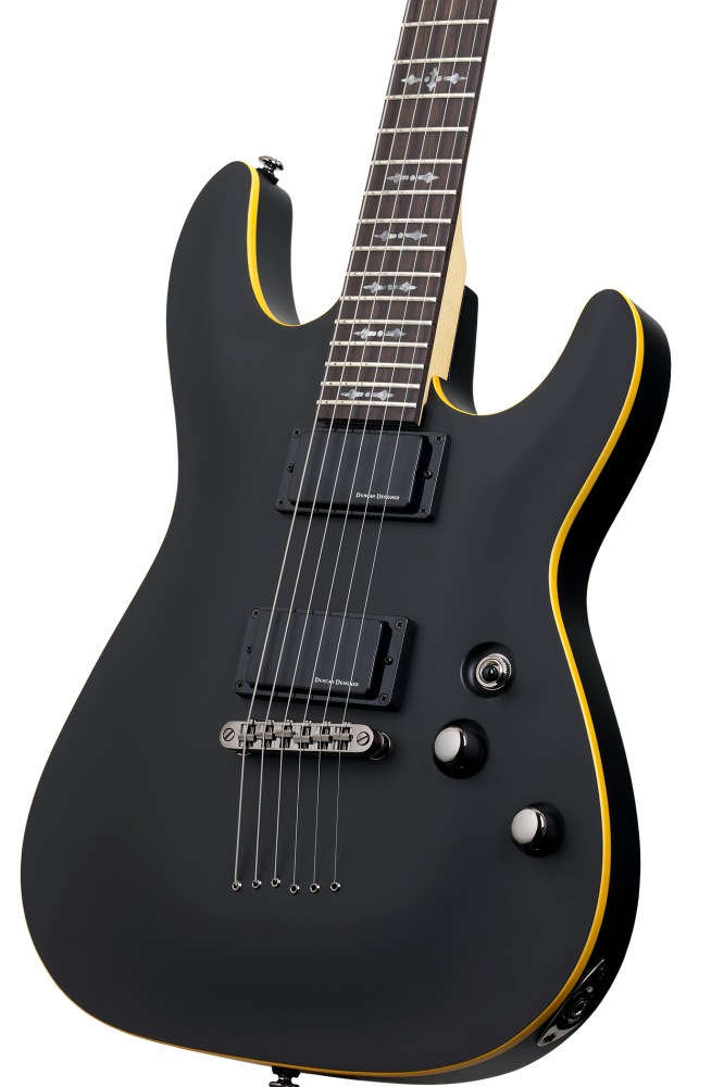 Schecter Demon-6 2h Ht Rw - Aged Black Satin - E-Gitarre in Str-Form - Variation 2