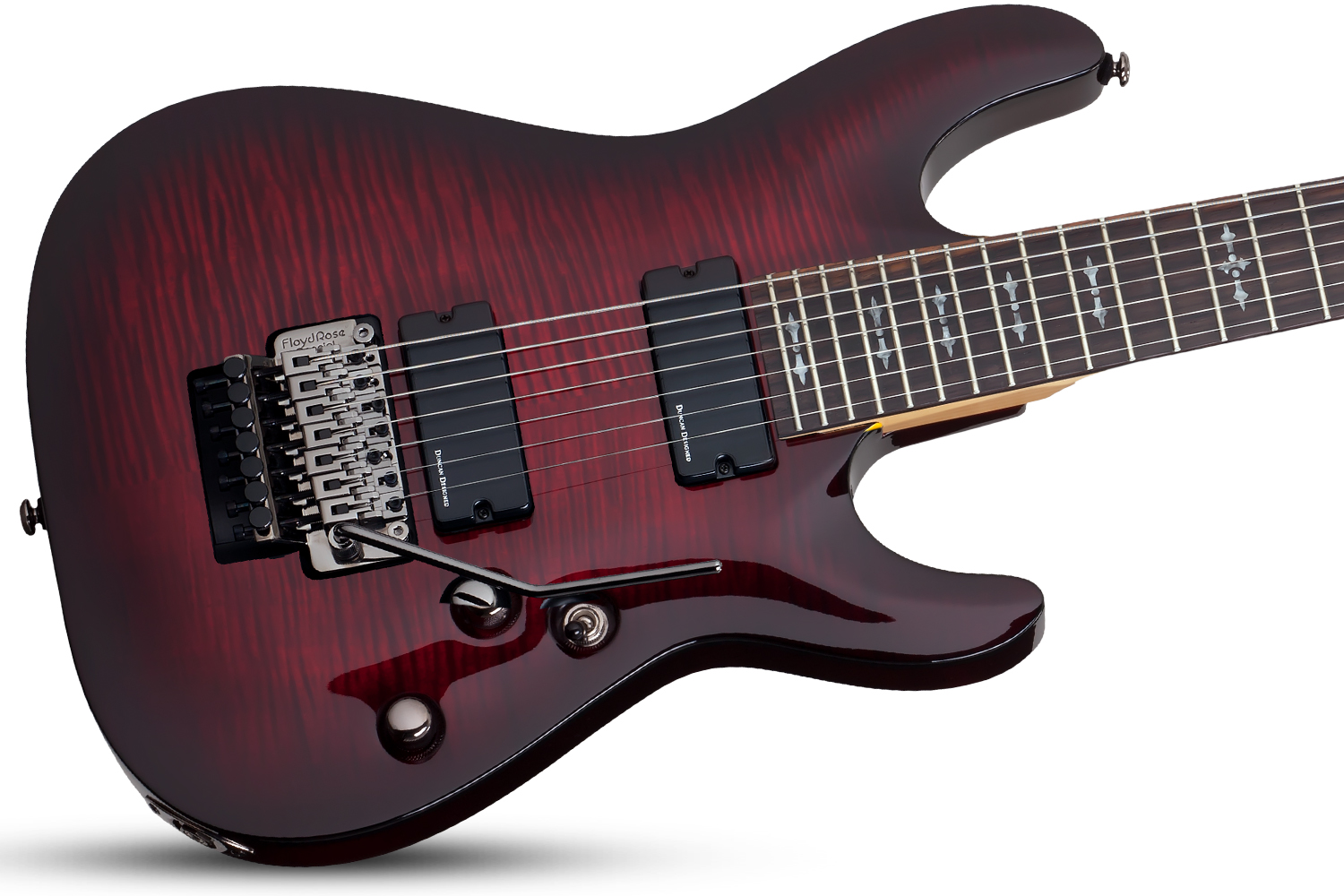 Schecter Demon-7 Fr 2h Wen - Crimson Red Burst - 7-saitige E-Gitarre - Variation 1