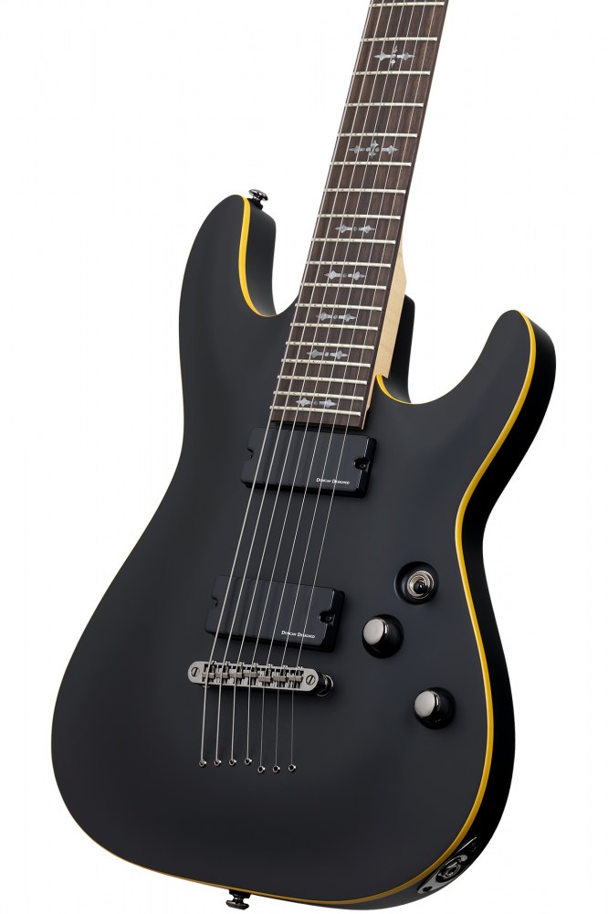 Schecter Demon-7 7c 2h Ht Wen - Aged Black Satin - 7-saitige E-Gitarre - Variation 1