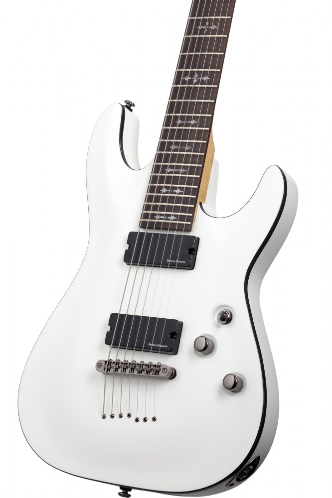 Schecter Demon-7 2h Ht Wen - Vintage White - 7-saitige E-Gitarre - Variation 2