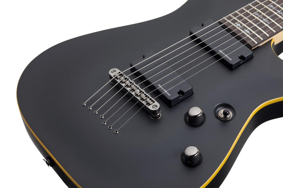 Schecter Demon-7 7c 2h Ht Wen - Aged Black Satin - 7-saitige E-Gitarre - Variation 3