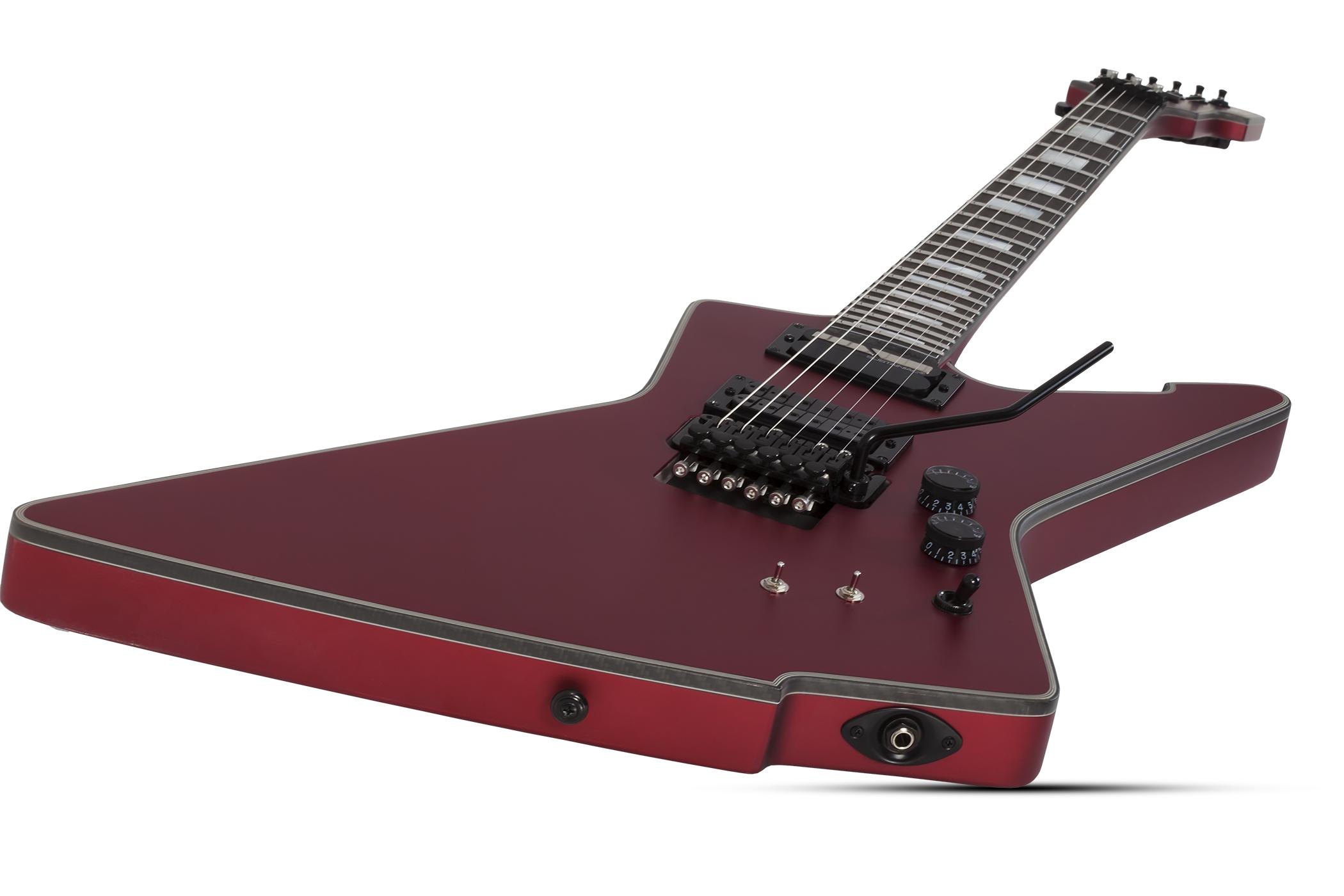 Schecter E-1 Fr S Special Edition 2h Sustainiac Fr Eb - Satin Candy Apple Red - E-Gitarre aus Metall - Variation 4