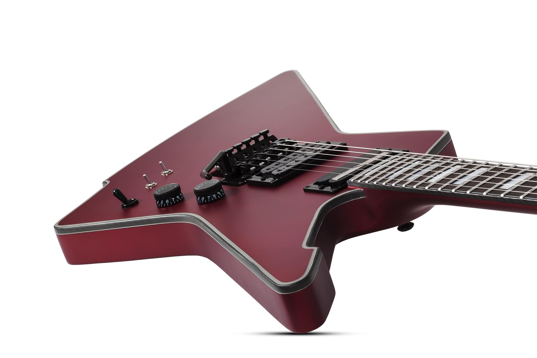Schecter E-1 Fr S Special Edition 2h Sustainiac Fr Eb - Satin Candy Apple Red - E-Gitarre aus Metall - Variation 6
