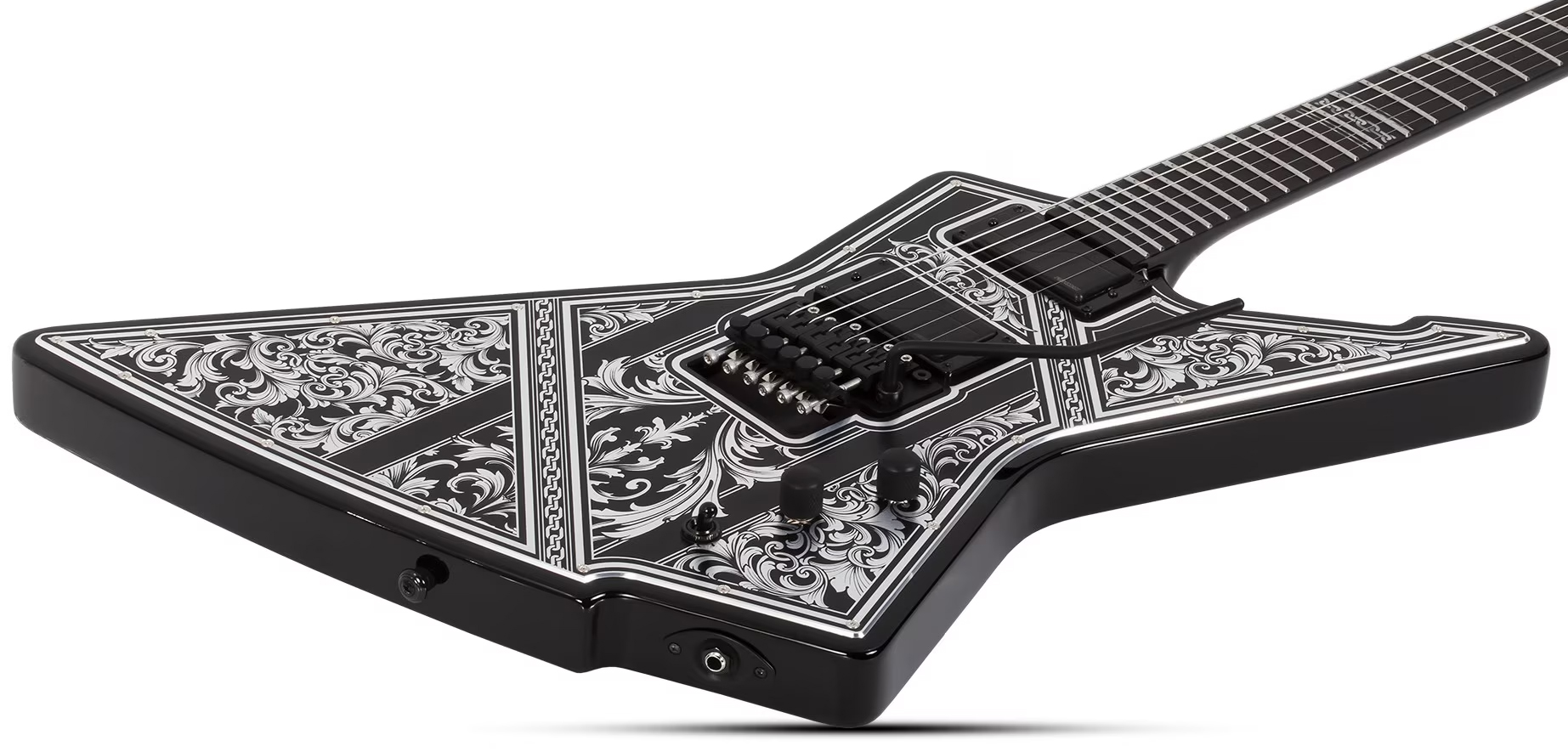 Schecter E1 Pryzm Palladium 2h Fishman Fluence Modern Fr Eb - Gloss Black - 7-saitige E-Gitarre - Variation 1