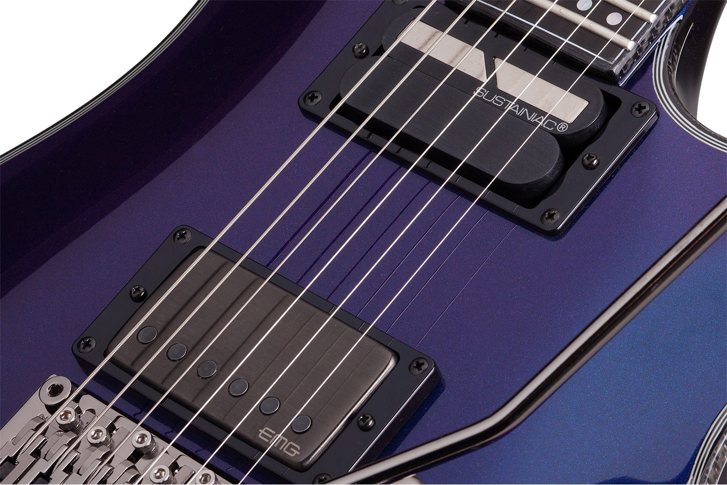 Schecter Hellraiser Hybrid C-1 Frs 2h Emg Sustainiac Eb - Ultra Violet - E-Gitarre in Str-Form - Variation 2