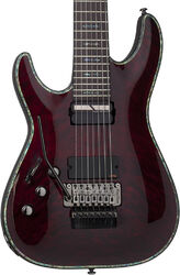 E-gitarre für linkshänder Schecter Hellraiser C-7 FR S LH - Black cherry