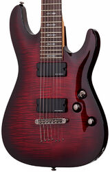 7-saitige e-gitarre Schecter Demon-7 - Crimson red burst