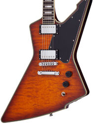 E-gitarre aus metall Schecter E-1 Custom - Vintage sunburst