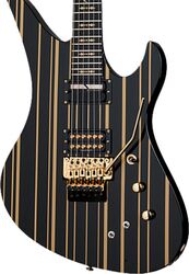 Signature-e-gitarre Schecter Synyster Custom-S - Black w/ gold stripes