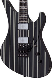 Signature-e-gitarre Schecter Synyster Custom - Gloss Black with Silver Pinstripes
