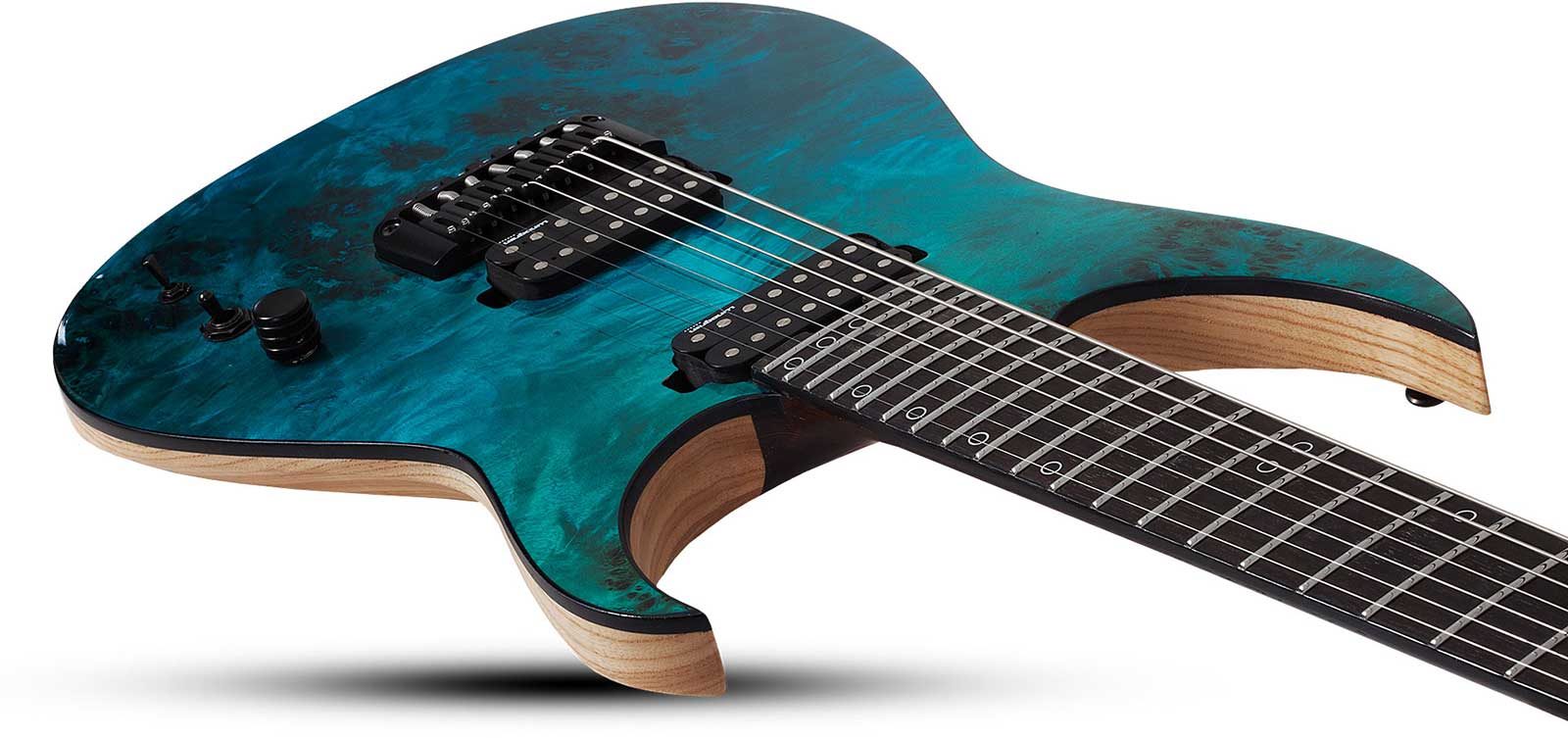 Schecter Keith Merrow Km7 Mkiii Pro Usa 7c 2h Eb - Lagoon Fade - E-Gitarre aus Metall - Variation 3