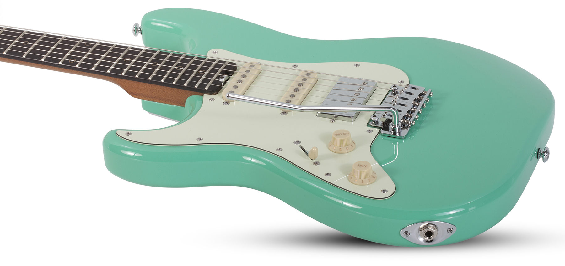 Schecter Nick Johnston Traditional Gaucher Hss Signature Trem Eb - Atomic Green - E-Gitarre für Linkshänder - Variation 1