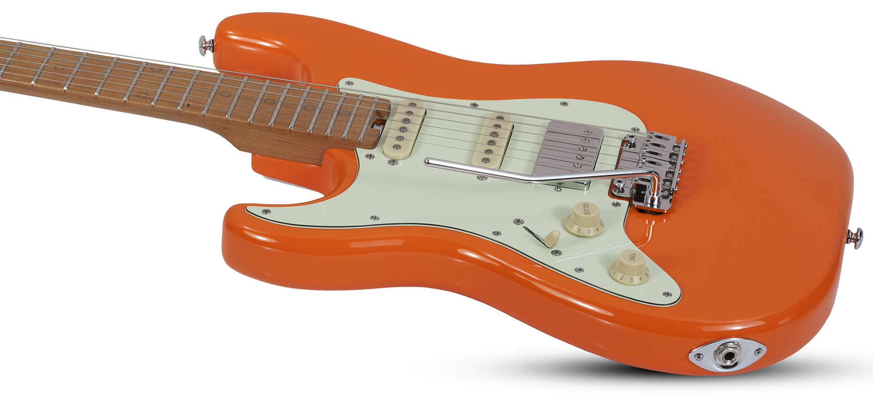 Schecter Nick Johnston Traditional Lh Gaucher Hss Trem Mn - Atomic Orange - E-Gitarre für Linkshänder - Variation 1