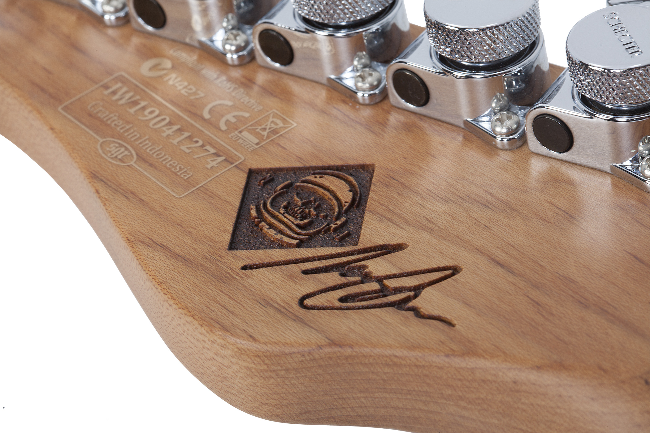 Schecter Nick Johnston Traditional Signature 3s Trem Eb - Atomic Coral - E-Gitarre in Str-Form - Variation 5