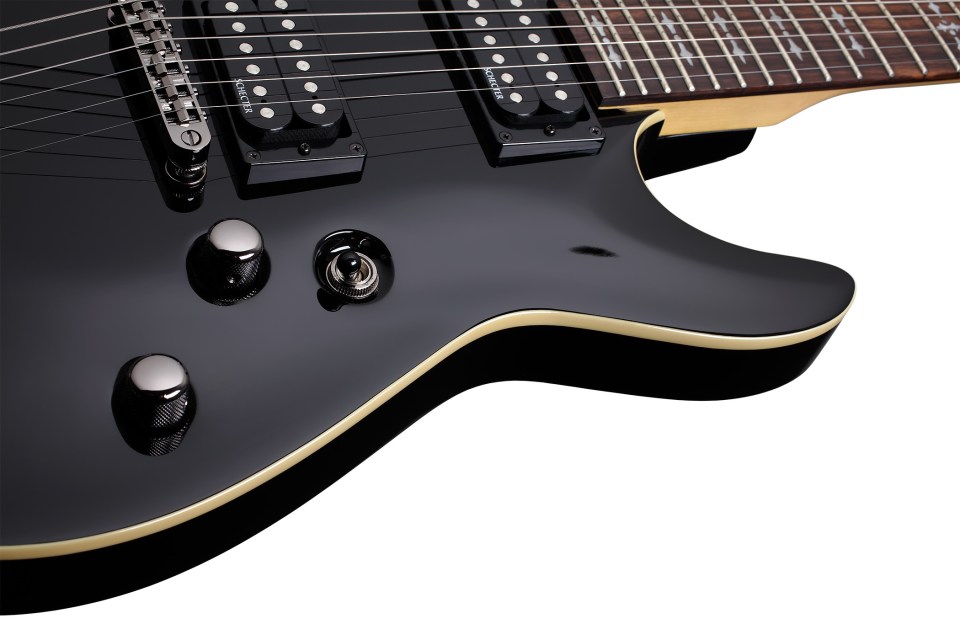 Schecter Omen Extreme-6 2h Ht Rw - See-thru Black - E-Gitarre in Str-Form - Variation 2