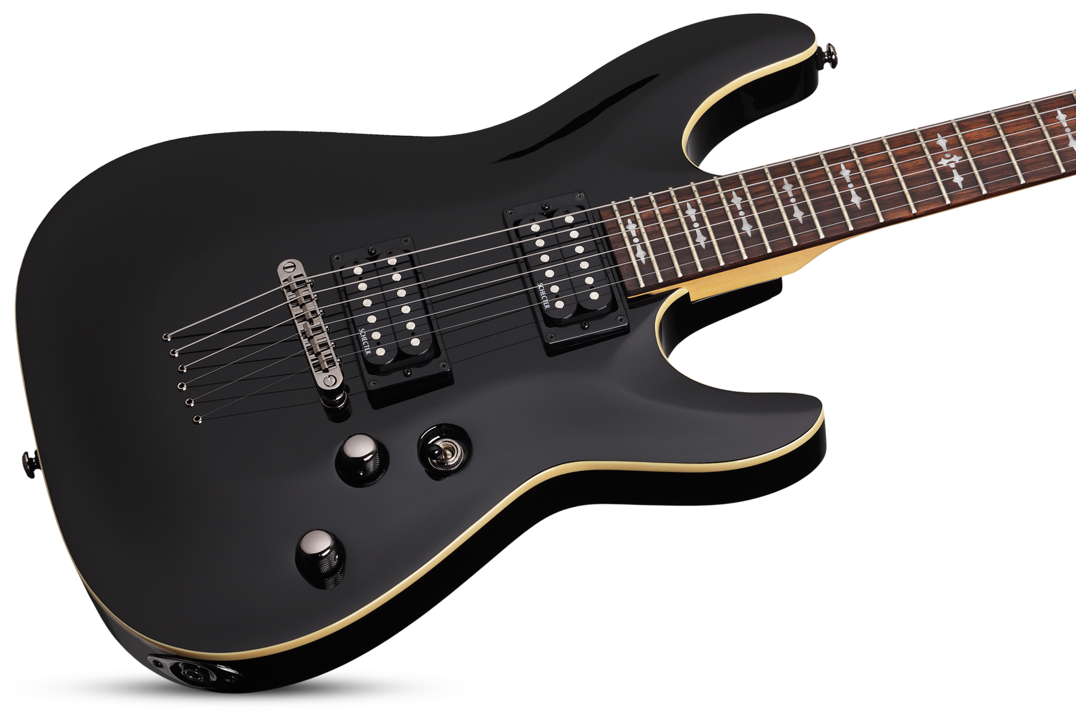 Schecter Omen-6 2h Ht Rw - Black - E-Gitarre in Str-Form - Variation 1