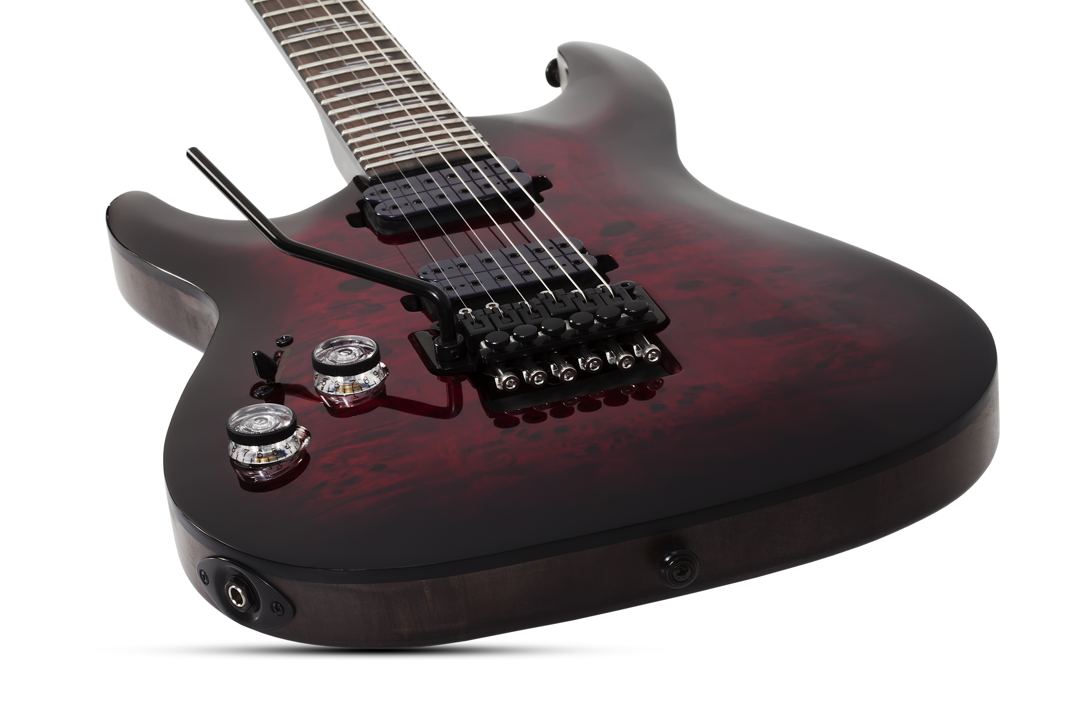 Schecter Omen Elite-6 Fr Lh Gaucher 2h Rw - Black Cherry Burst - E-Gitarre für Linkshänder - Variation 1