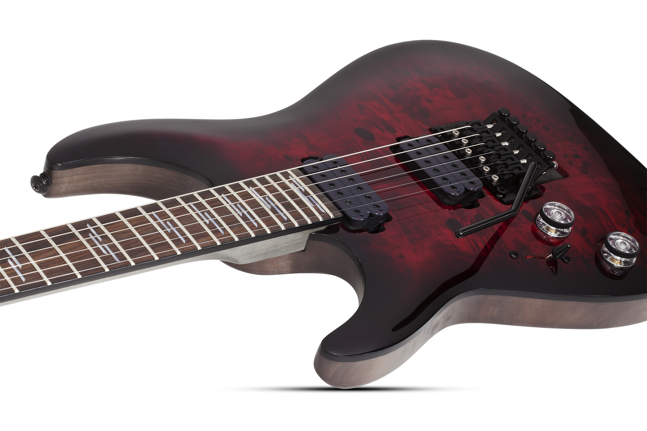 Schecter Omen Elite-6 Fr Lh Gaucher 2h Rw - Black Cherry Burst - E-Gitarre für Linkshänder - Variation 2