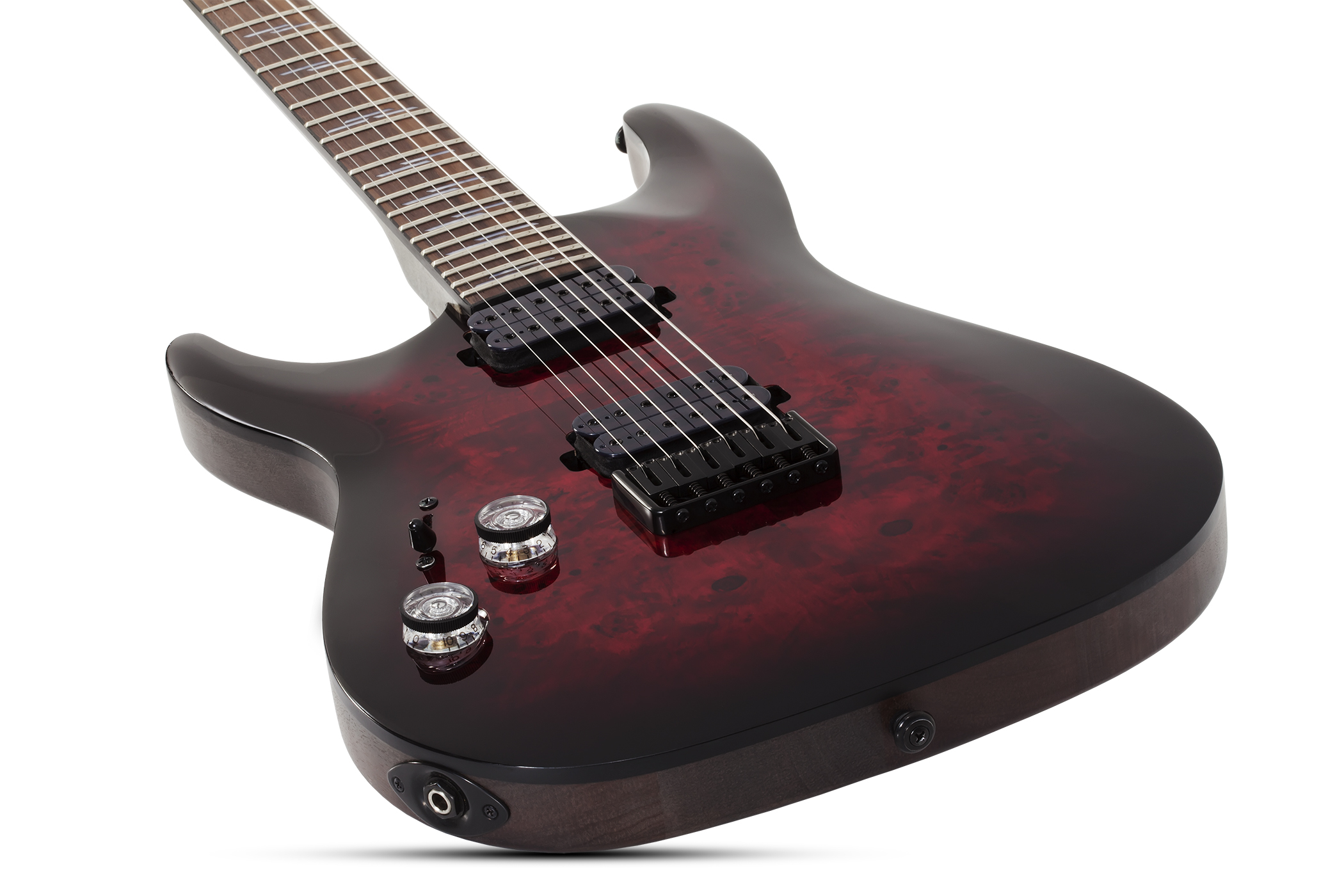 Schecter Omen Elite-6 Lh Gaucher 2h Ht Rw - Black Cherry Burst - E-Gitarre für Linkshänder - Variation 1