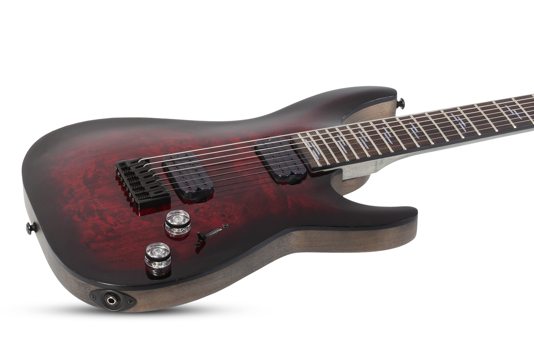 Schecter Omen Elite-7 7c Baryton 2h Ht Rw - Black Cherry Burst - 7-saitige E-Gitarre - Variation 1