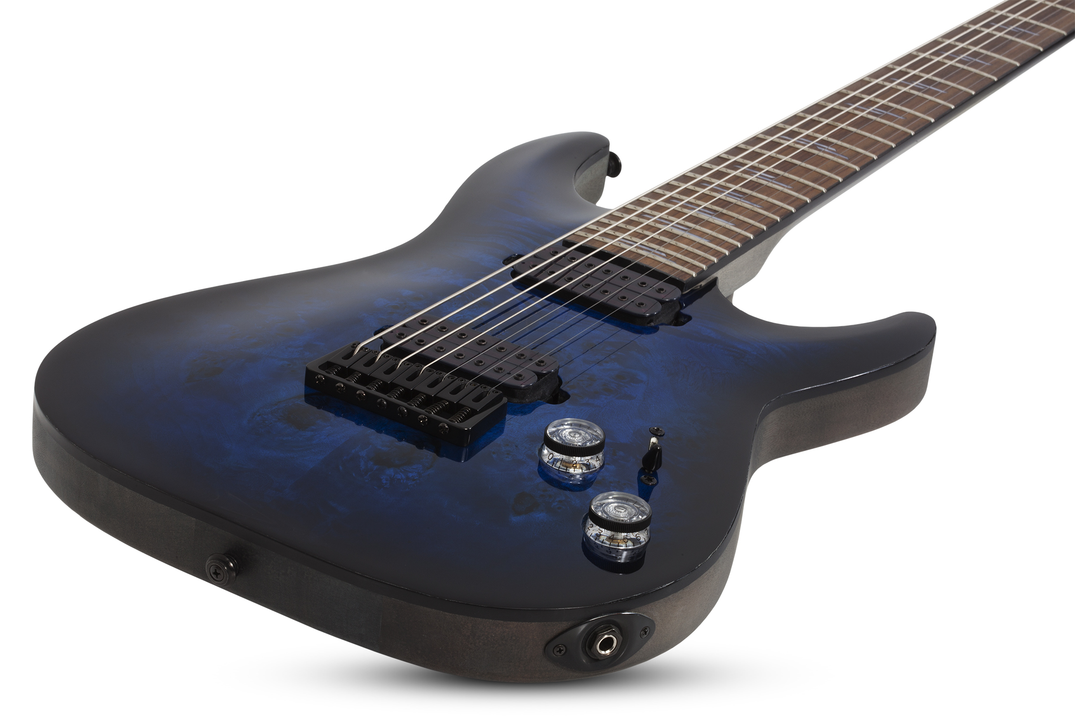 Schecter Omen Elite-7 7c Baryton 2h Ht Rw - See-thru Blue Burst - 7-saitige E-Gitarre - Variation 1