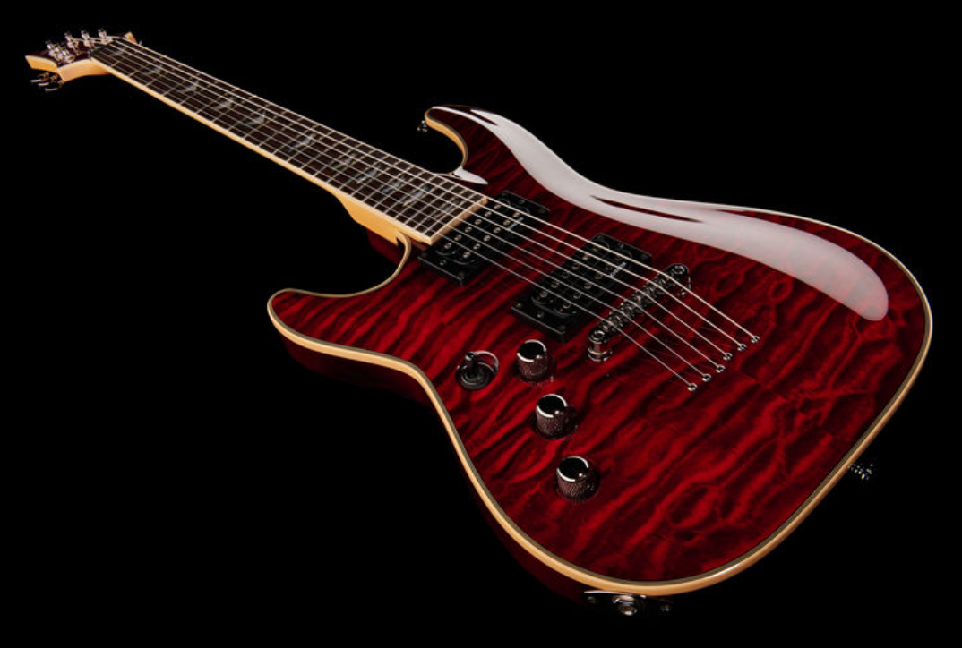 Schecter Omen Extreme-6 Lh Gaucher 2h Rw - Black Cherry - E-Gitarre für Linkshänder - Variation 1