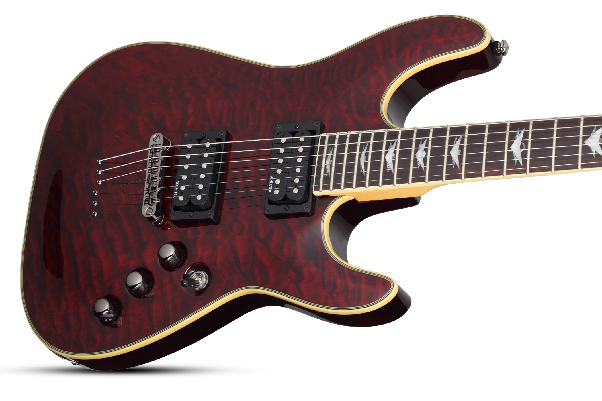 Schecter Omen Extreme-6 2h Ht Rw - Black Cherry - E-Gitarre in Str-Form - Variation 2