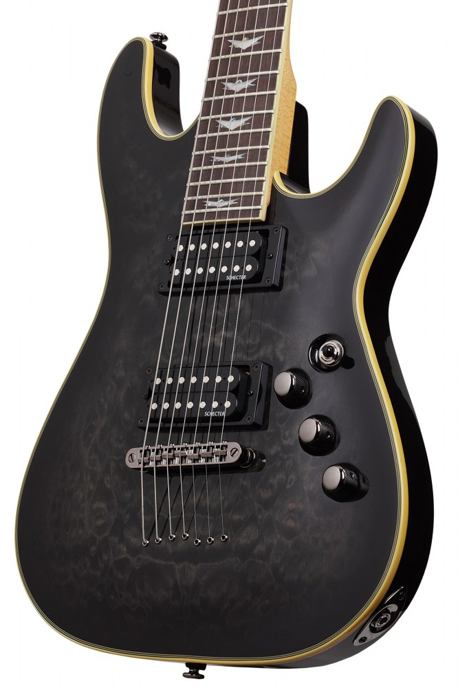 Schecter Omen Extreme-7 7c 2h Ht Rw - See-thru Black Gloss - 7-saitige E-Gitarre - Variation 2