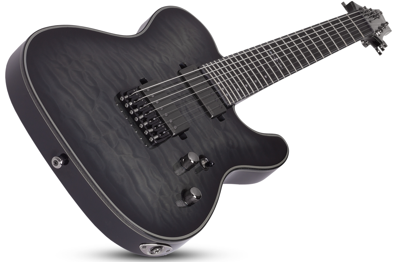 Schecter Pt-7 Hellraiser Hybrid 7c Hh Emg Ht Eb - Transp. Black Burst - 7-saitige E-Gitarre - Variation 1