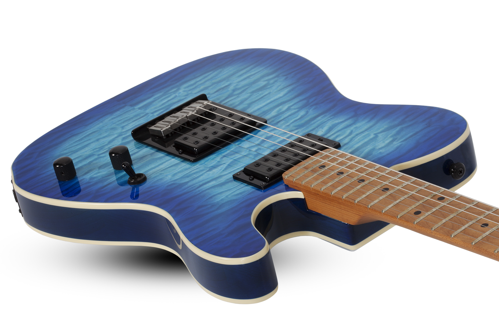 Schecter Pt Pro 2h Ht Mn - Trans Blue Burst - E-Gitarre in Teleform - Variation 2