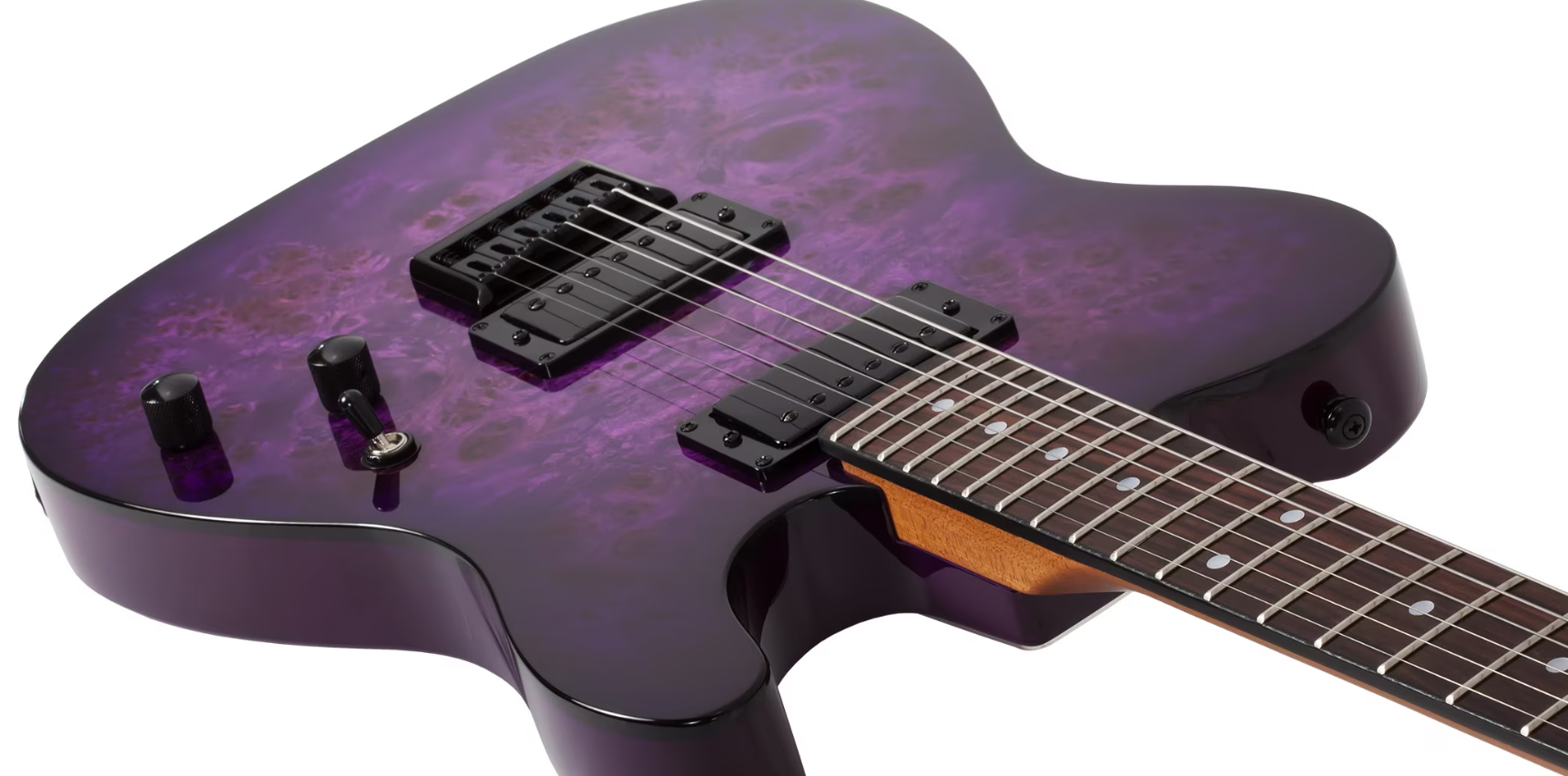 Schecter Pt Standard 2h Ht Rw - Purple Burst Burl - E-Gitarre in Teleform - Variation 2