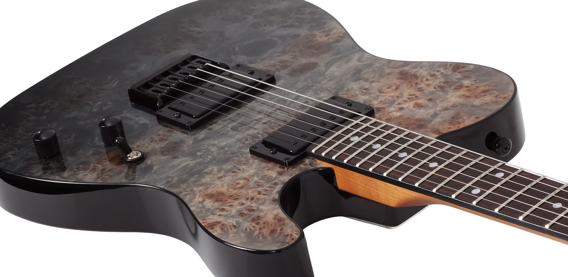 Schecter Pt Standard 2h Ht Rw - Black Fade Burst Burl - E-Gitarre in Teleform - Variation 2