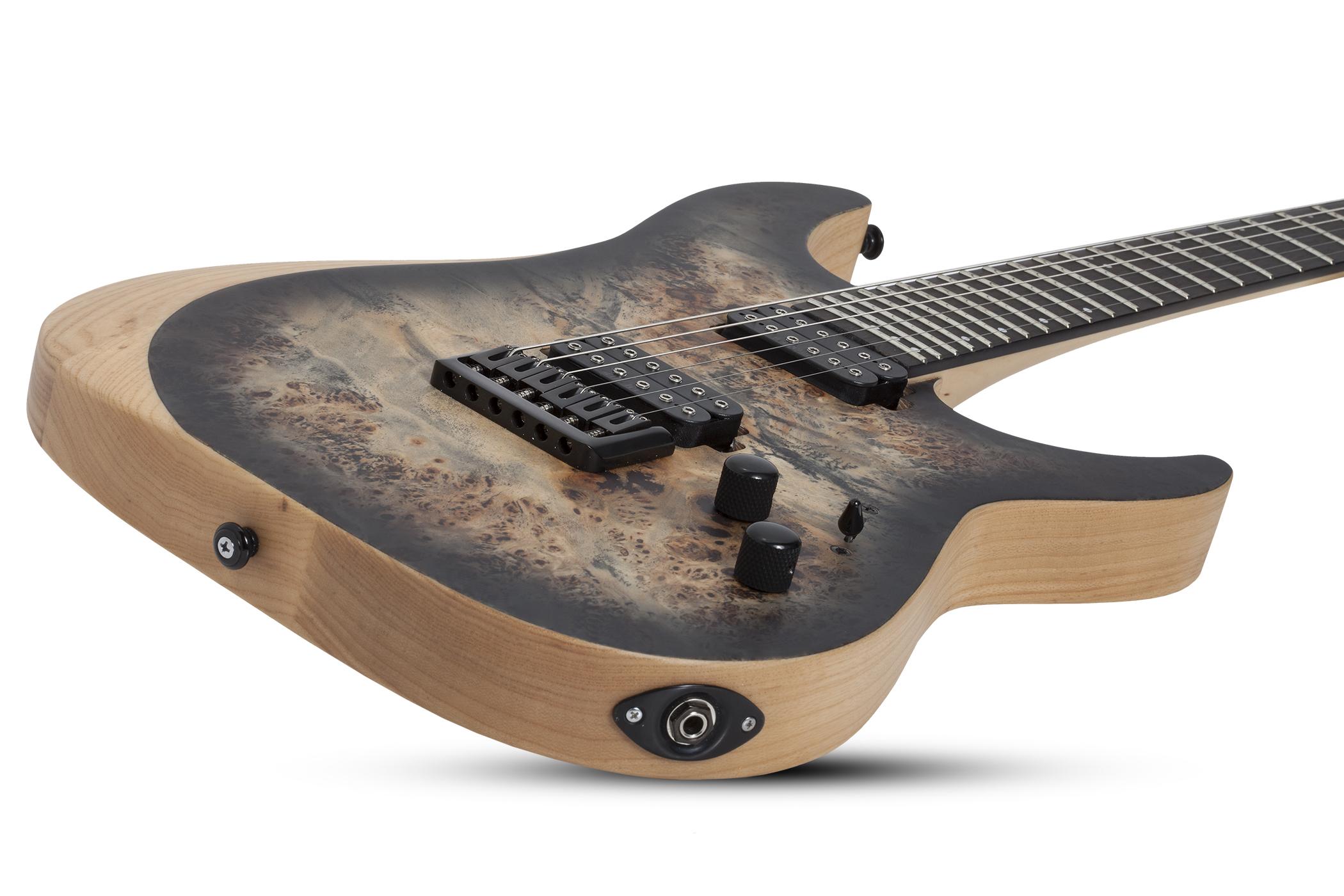 Schecter Reaper-6 Lh Gaucher 2h Ht Eb - Satin Charcoal Burst - E-Gitarre für Linkshänder - Variation 1