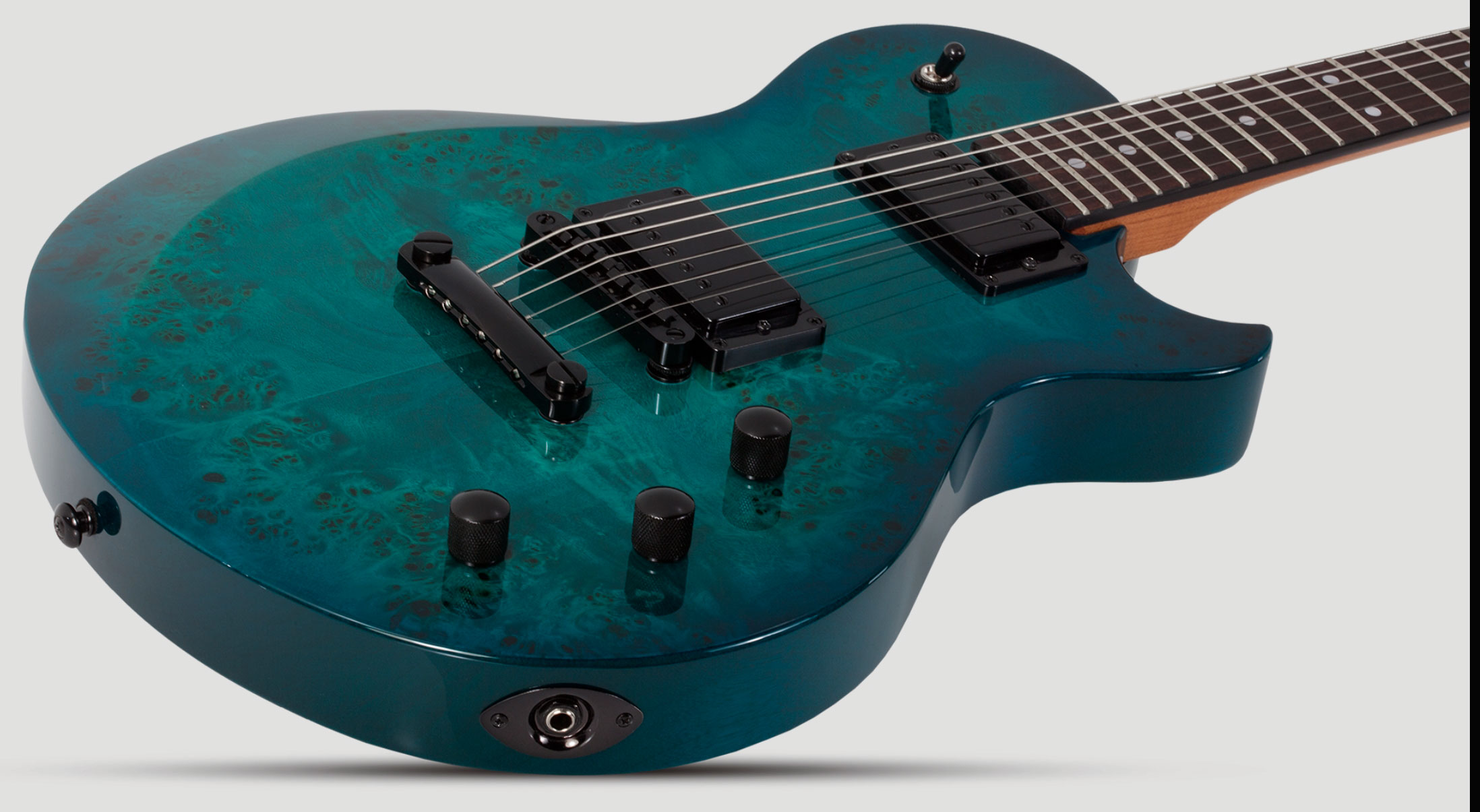 Schecter Solo-ii Standard 2h Ht Rw - Ocean Blue Burst Burl - Single-Cut-E-Gitarre - Variation 2