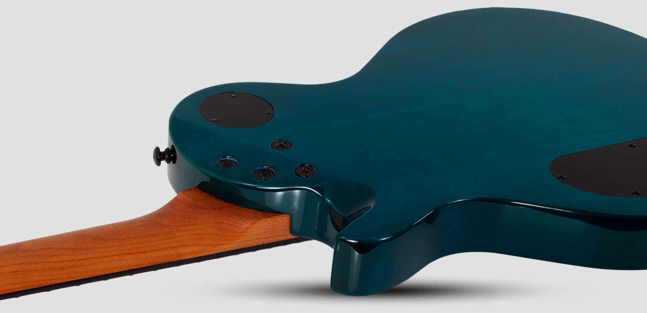 Schecter Solo-ii Standard 2h Ht Rw - Ocean Blue Burst Burl - Single-Cut-E-Gitarre - Variation 5