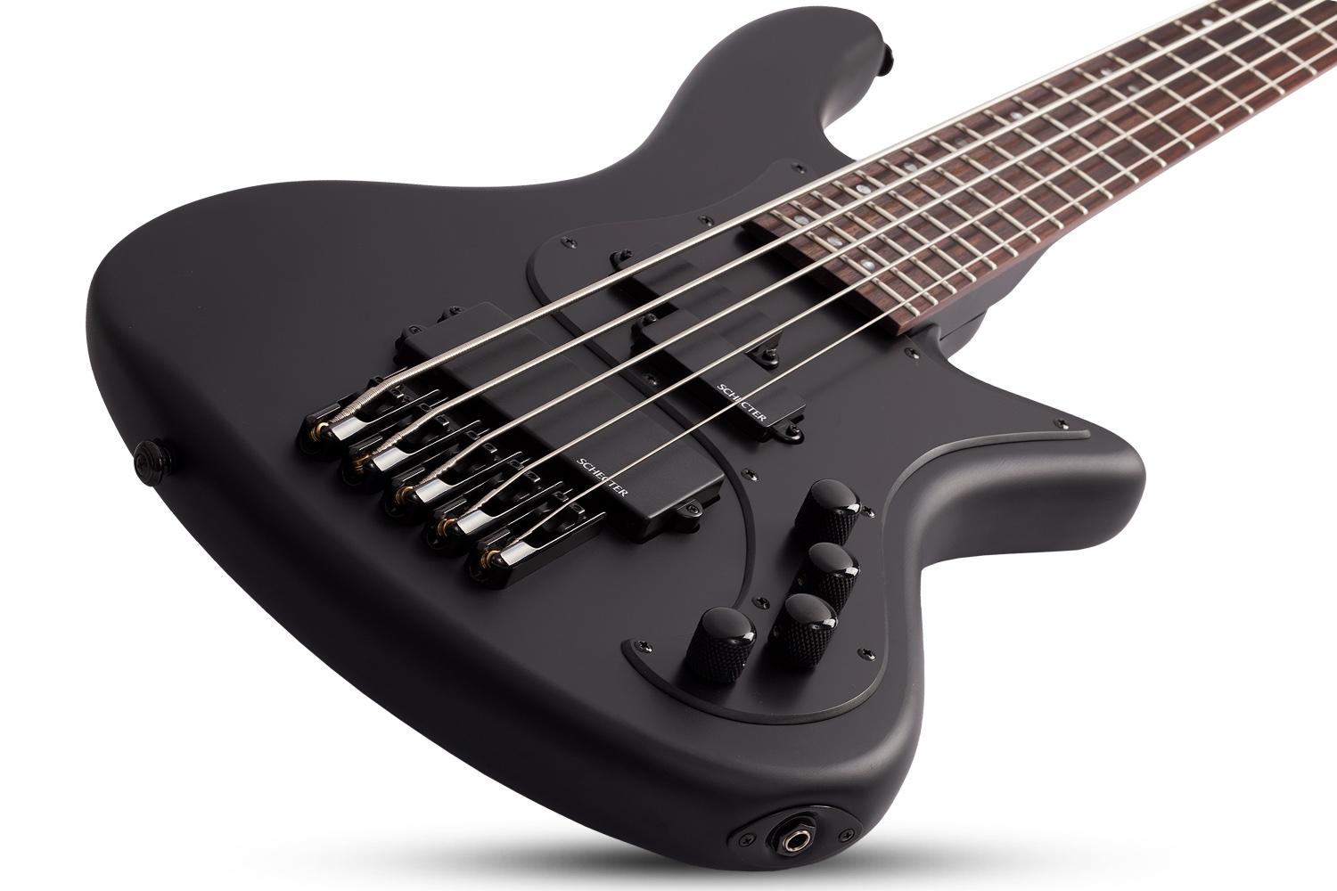 Schecter Stiletto Stealth-5 5c Active Rw - Satin Black - Solidbody E-bass - Variation 1